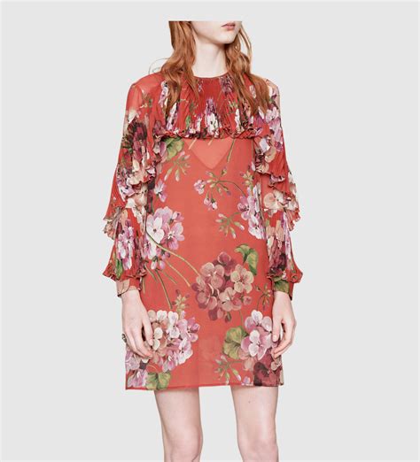 gucci floral print silk dress|gucci maxi dresses.